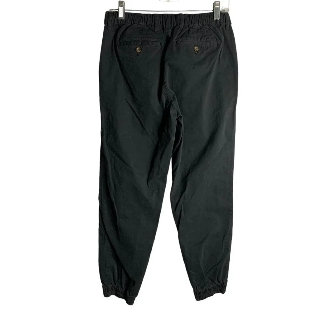 A Essentials Straight Fit Jogger Pants S Black Elastic Drawstring Pockets - Picture 6 of 8